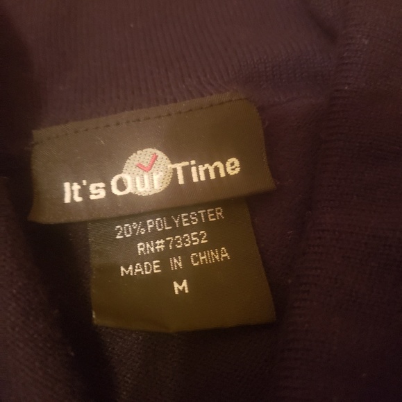 Black Scoop Neck Sweater with 3/4 Sweater size Med - Picture 2 of 3